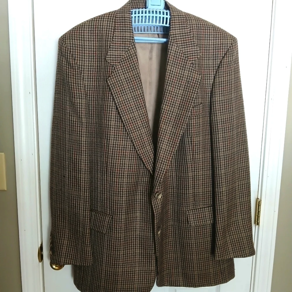 Pierre Cardin men's houndstooth wool blazer. Sz 44.